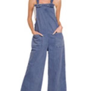 Zenana Outfitters Women's Classic Blue Overalls inky blue overalls